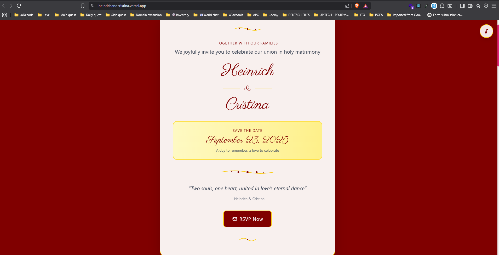 Wedding Invitation RSVP